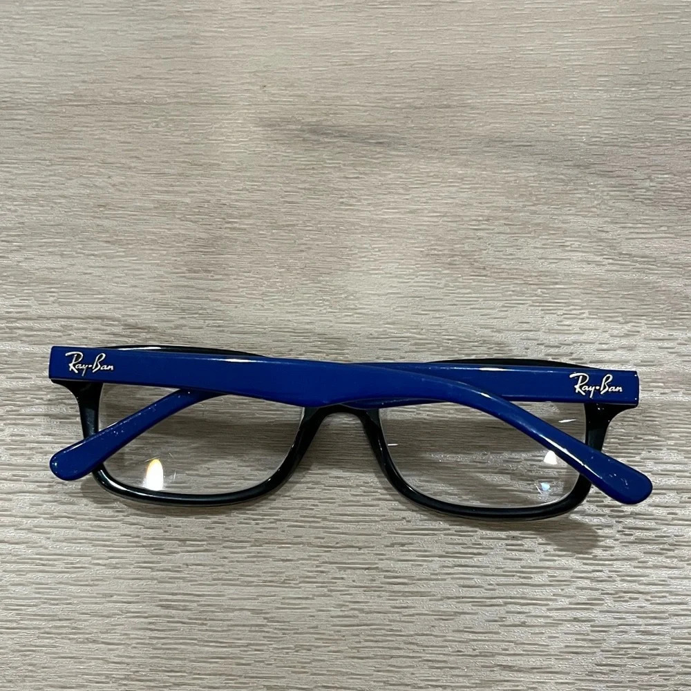 RAY BAN RB1531 3748 Black Unisex Kids Rectangle Full Rim Eyeglasses 48-16-130 - Picture 2 of 6